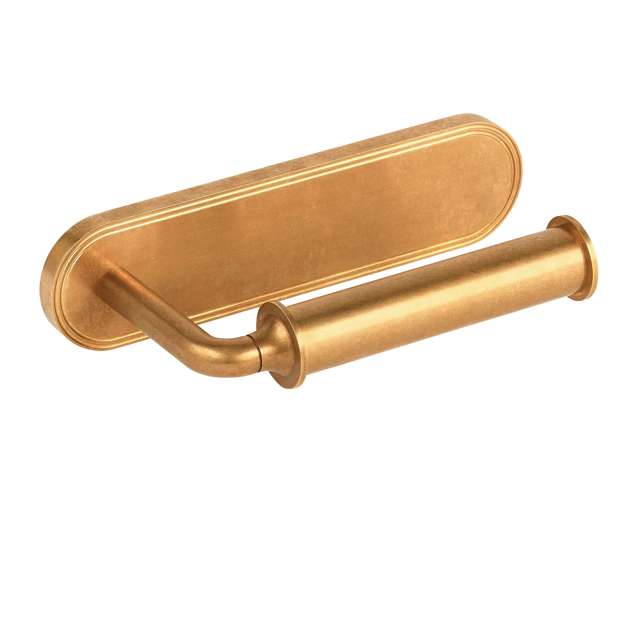 Armac Martin Barwick Plain Toilet Roll Holder with Backplate in 175mm / Right Hand / Polished Brass Unlacquered