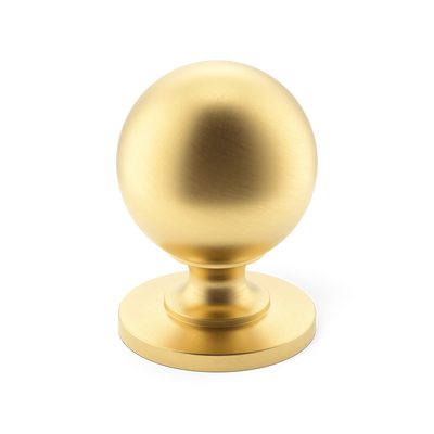Armac Martin Cotswold Ball Cabinet Knob in 19mm / Satin Brass Satin Lacquered