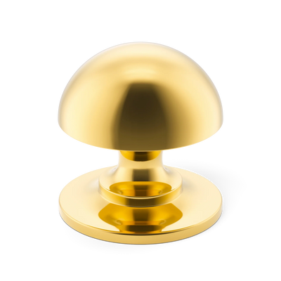 Armac Martin Cotswold Mushroom Cabinet Knob in 19mm / Polished Brass Lacquered