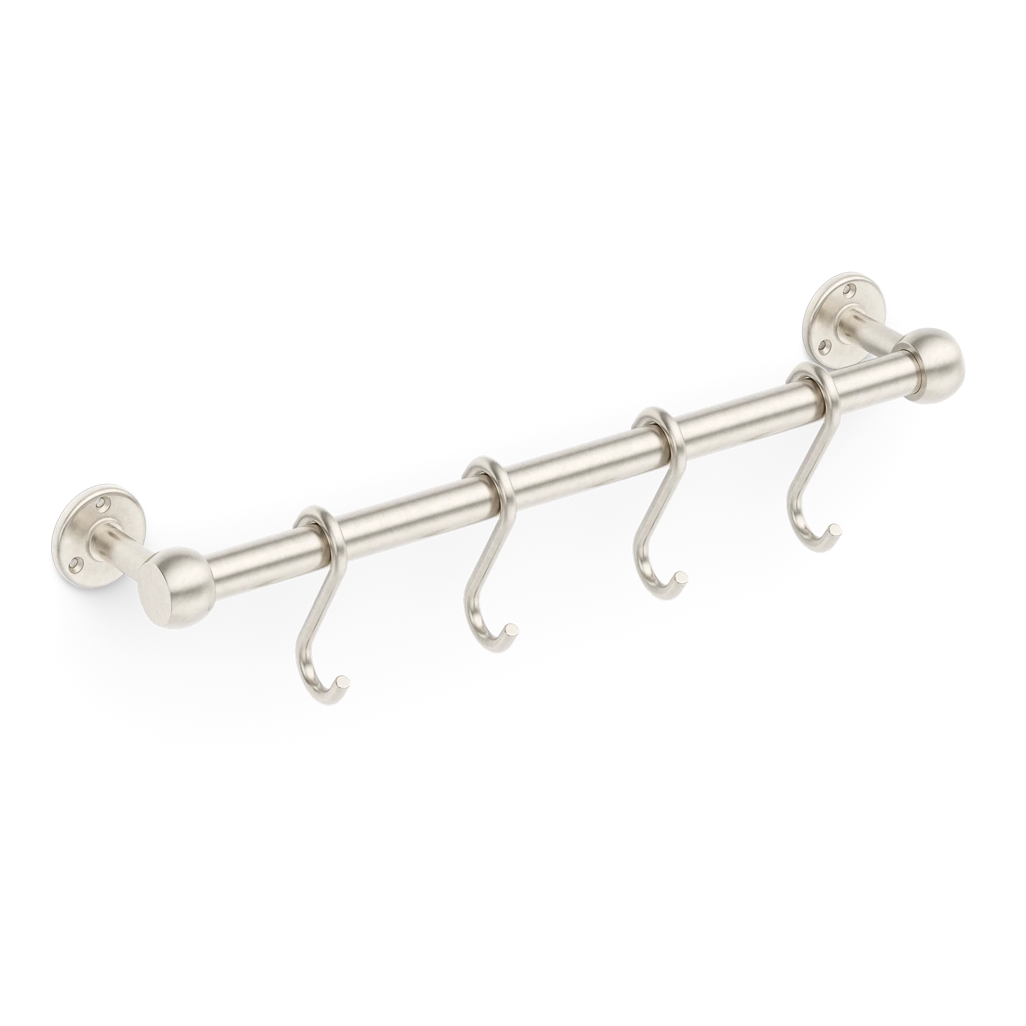 Armac Martin Cotswold Pot Rail & S Hooks in 500mm + 4 S Hooks / Barrelled Nickel Plate