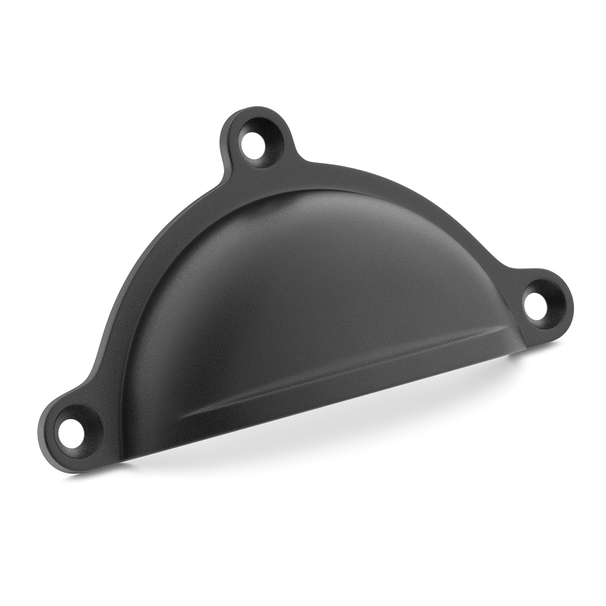 Armac Martin Cotswold Drawer Cup Pull in 98mm / Matt Black Lacquered