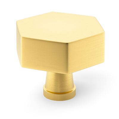 Armac Martin Crossways Cabinet Knob in 32mm / Satin Brass Lacquered