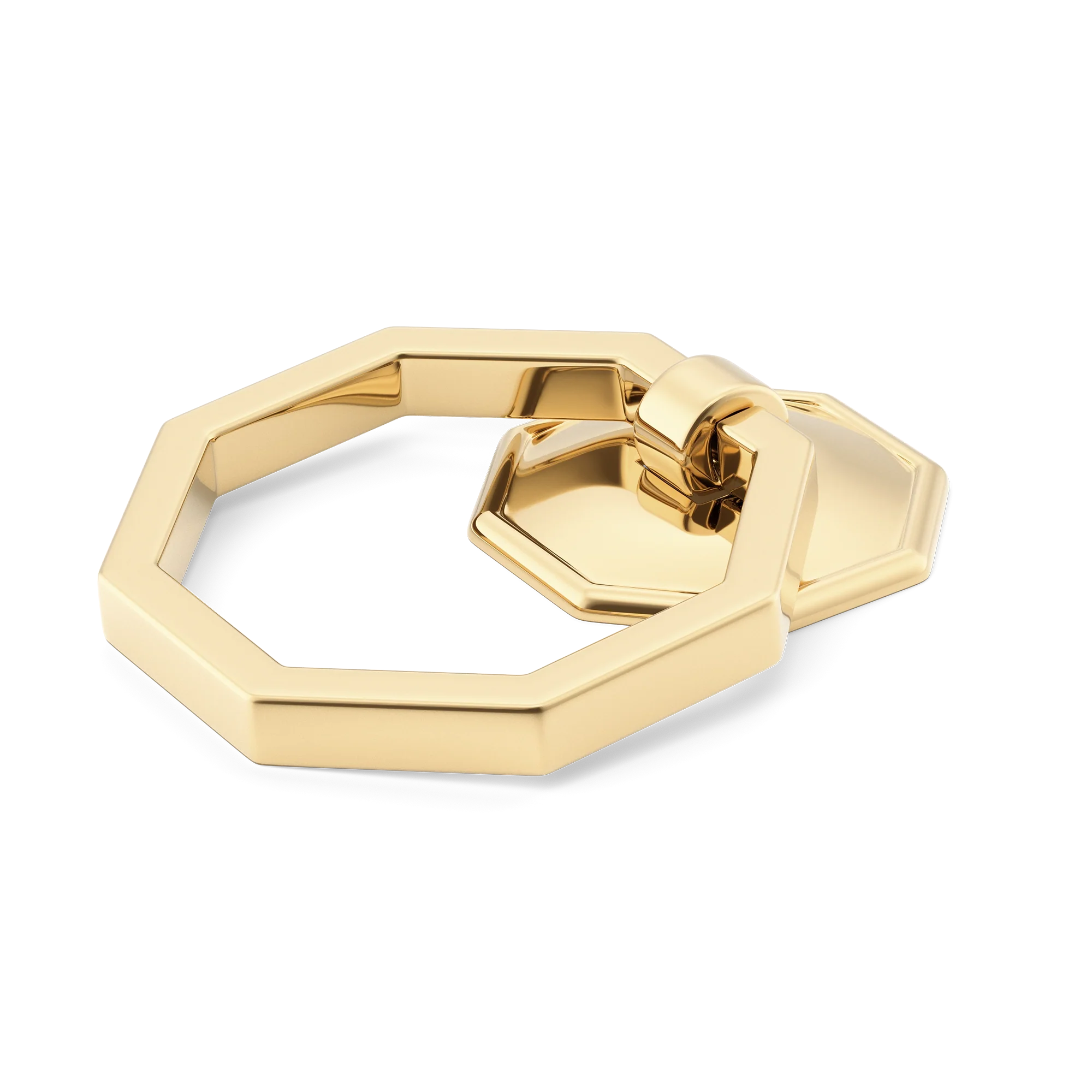 Armac Martin Crossways Cabinet Ring Pull in 36mm / Polished Brass Unlacquered
