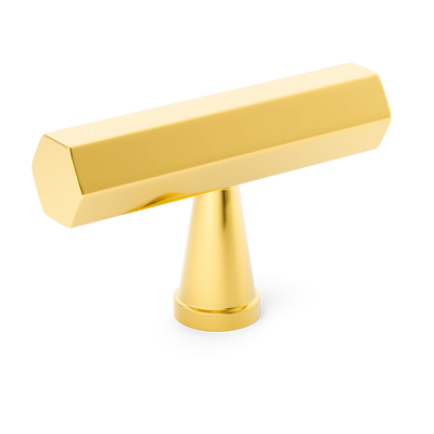 Armac Martin Crossways T-bar Handle in 55mm / Polished Brass Lacquered