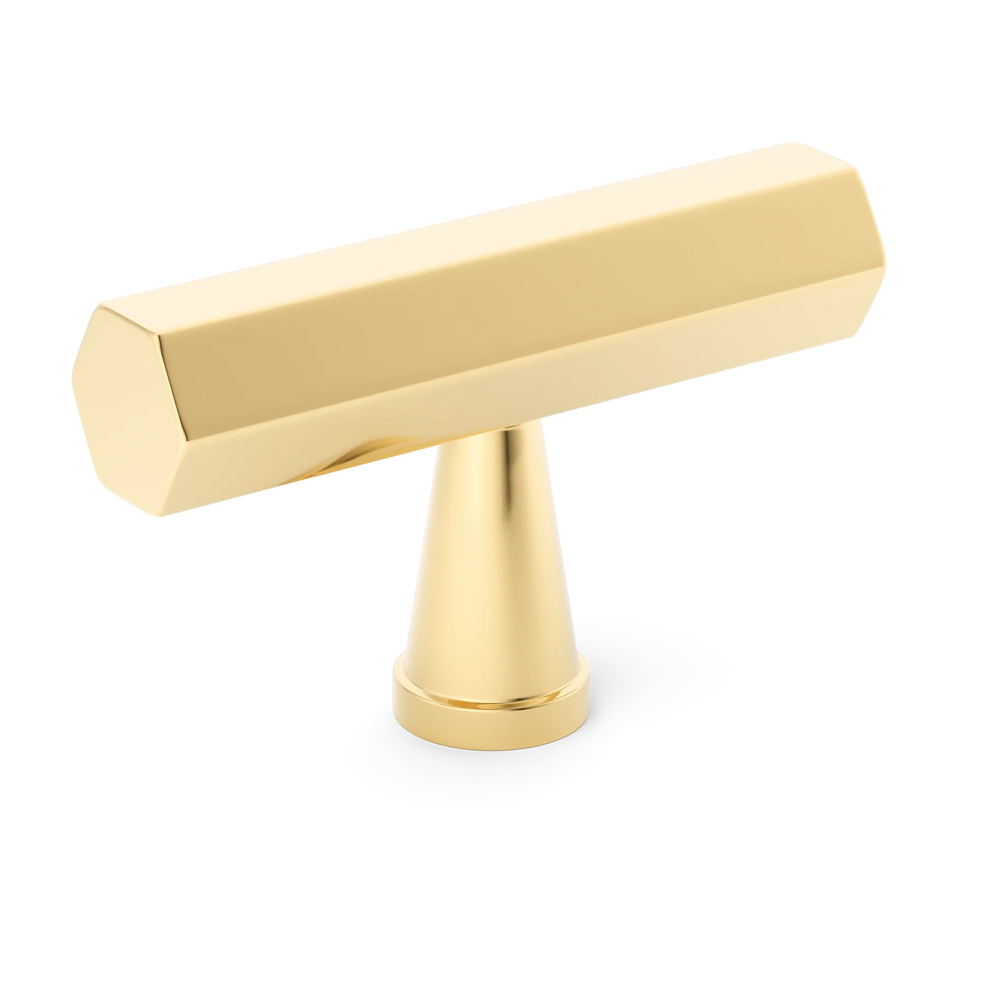 Armac Martin Crossways T-bar Handle in 55mm / Polished Brass Unlacquered