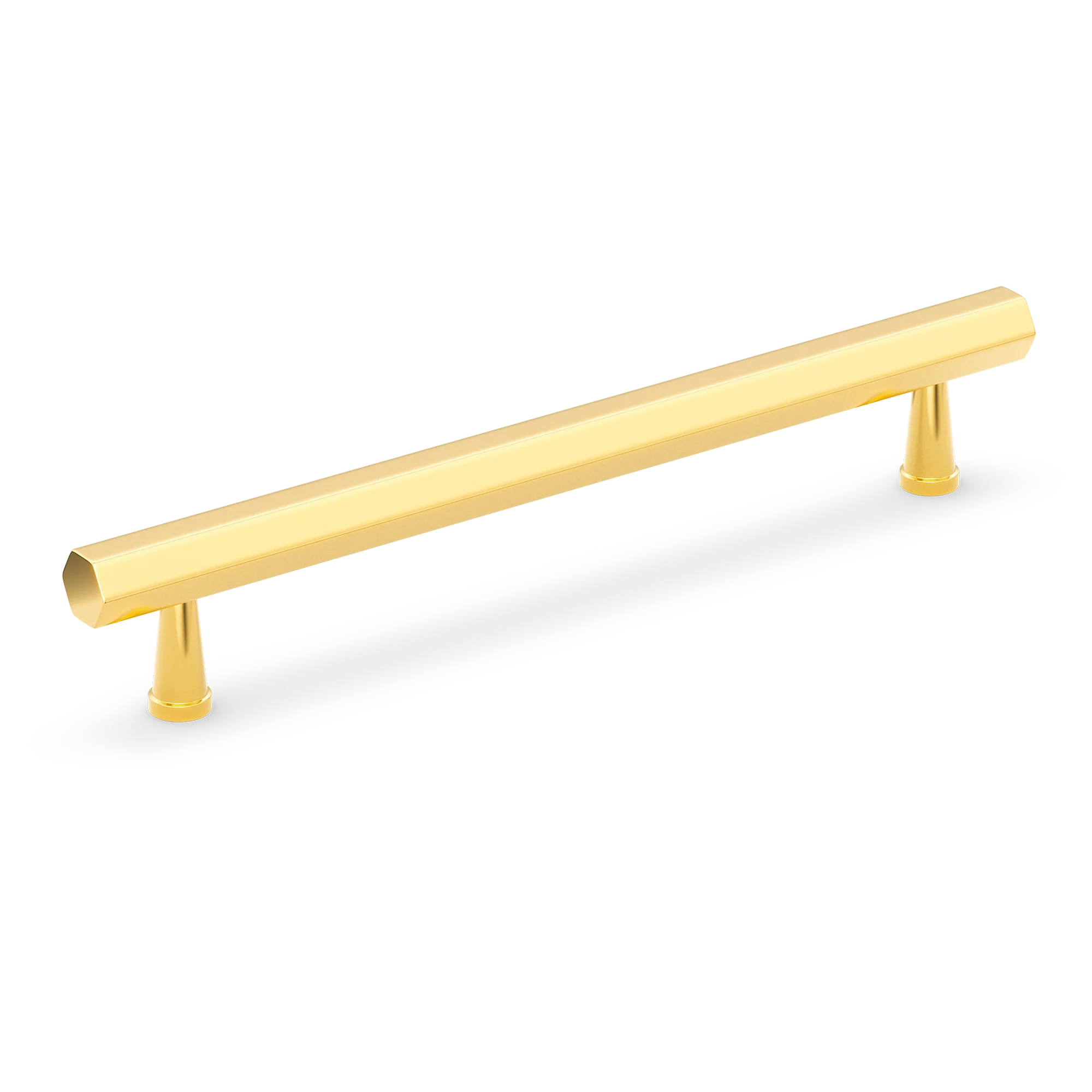 Armac Martin Crossways Cabinet Handle in 64mm / Polished Brass Lacquered