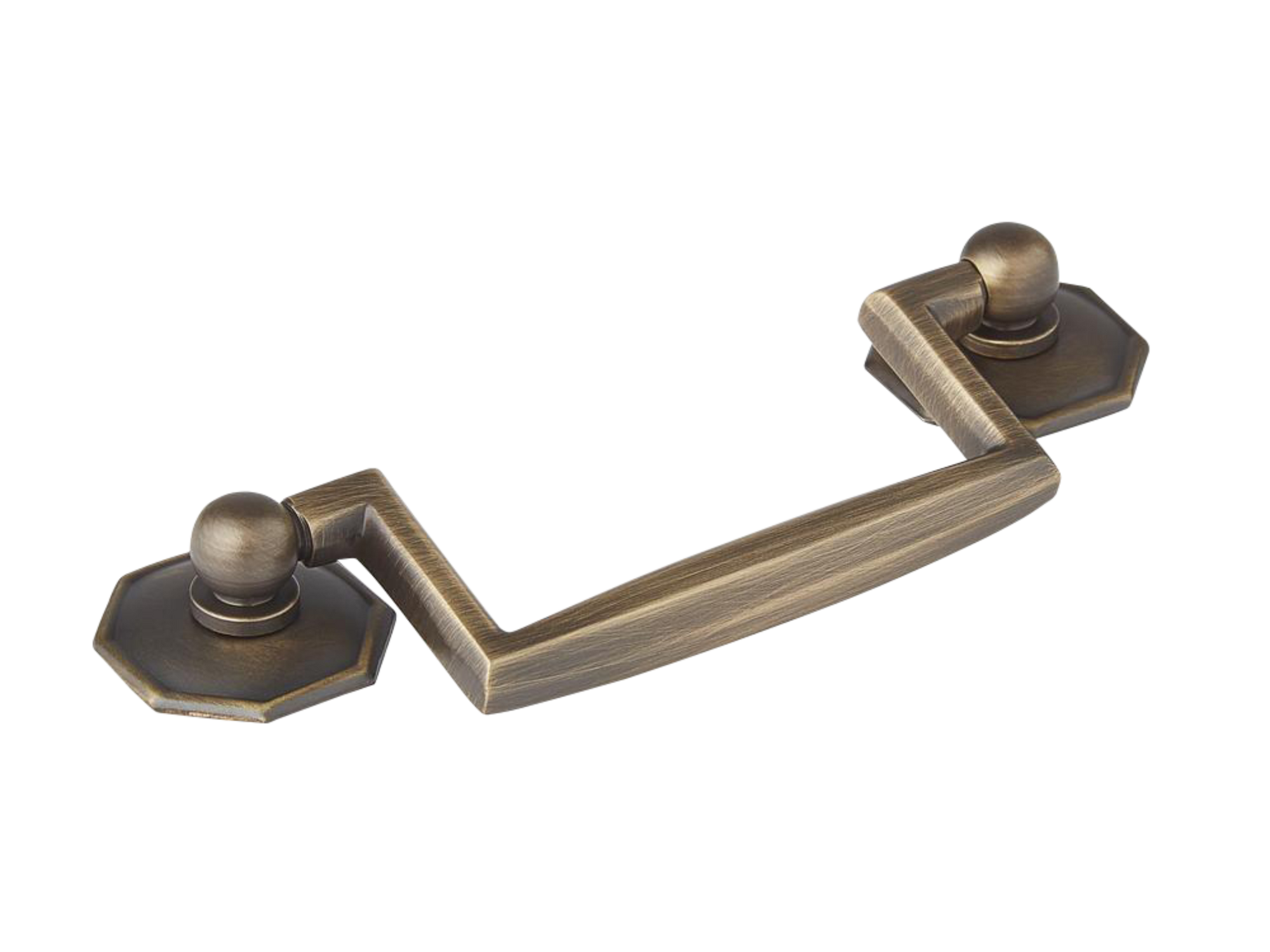 Armac Martin Crossways Cabinet Drop Handle in 80mm / Satin Antique Satin Lacquered
