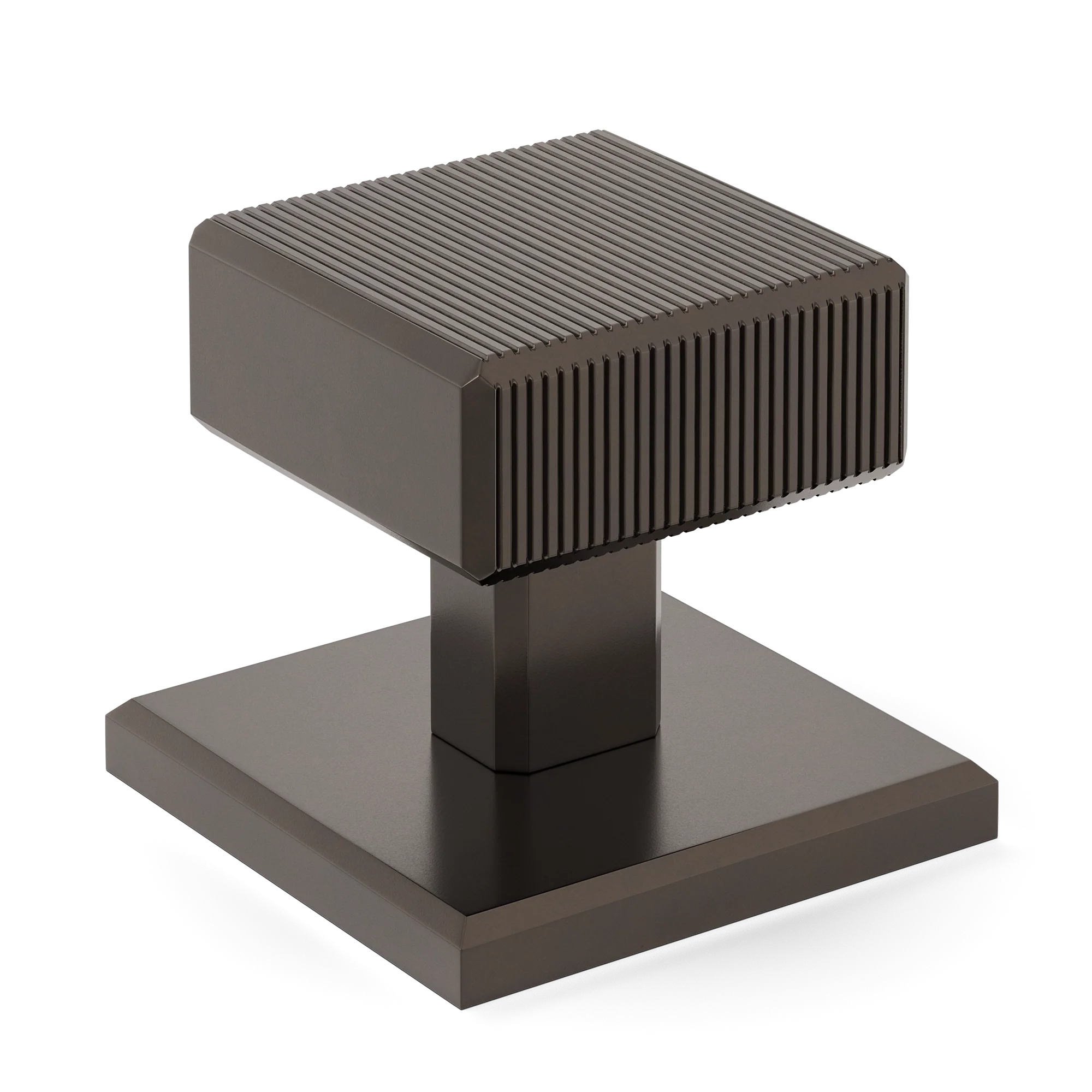 Armac Martin Digbeth Ridged Cabinet Knob with Backplate in 32mm / Dark Bronze
