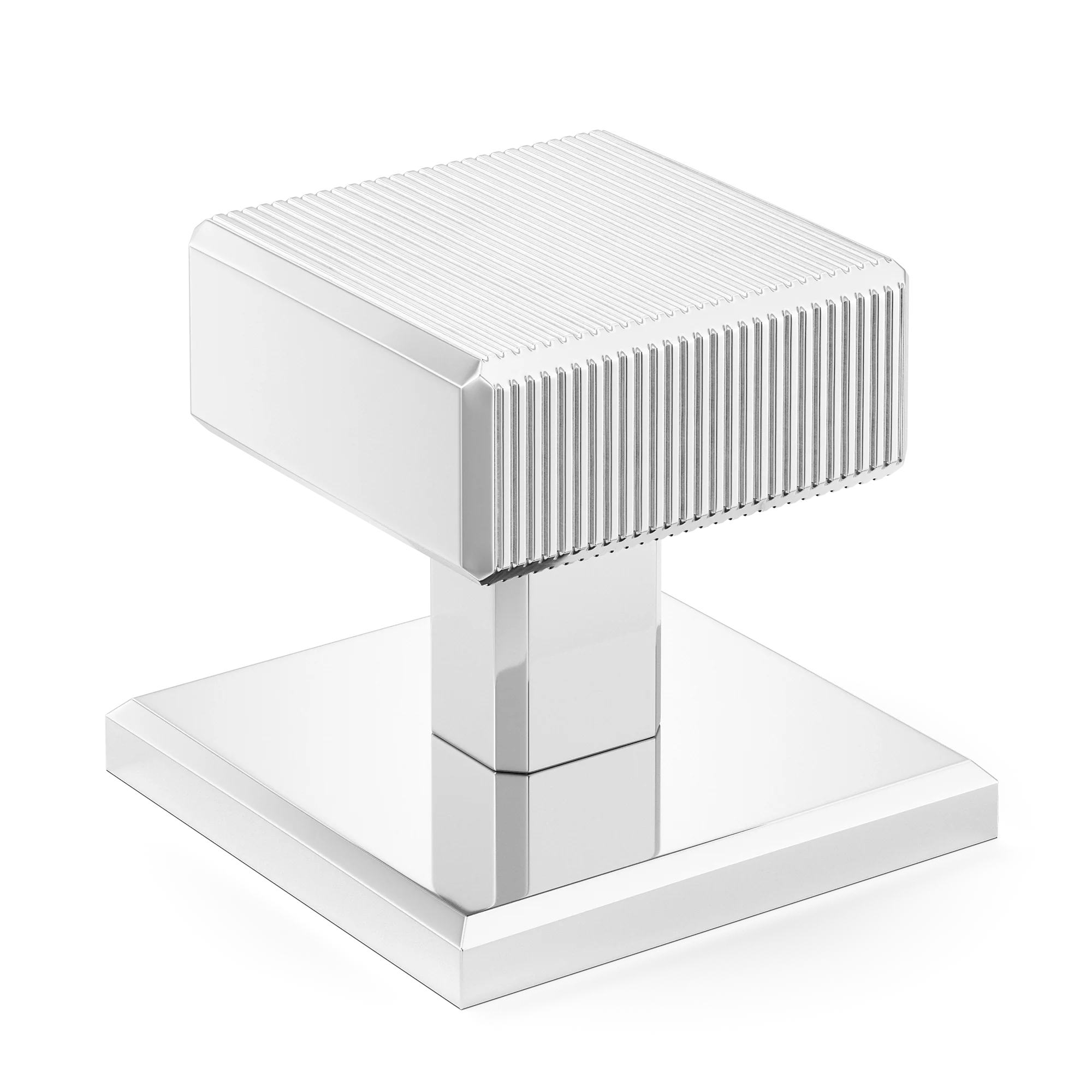 Armac Martin Digbeth Ridged Cabinet Knob with Backplate in 32mm / Polished Chrome Plate
