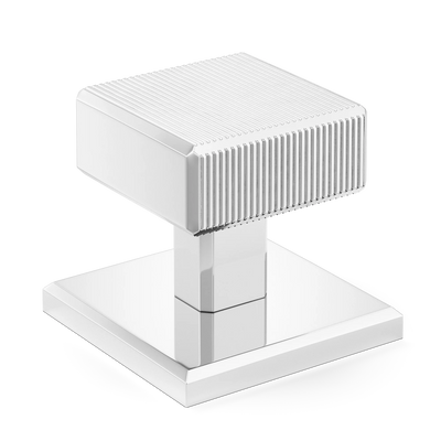 Armac Martin Digbeth Ridged Cabinet Knob with Backplate in 32mm / Polished Chrome Plate