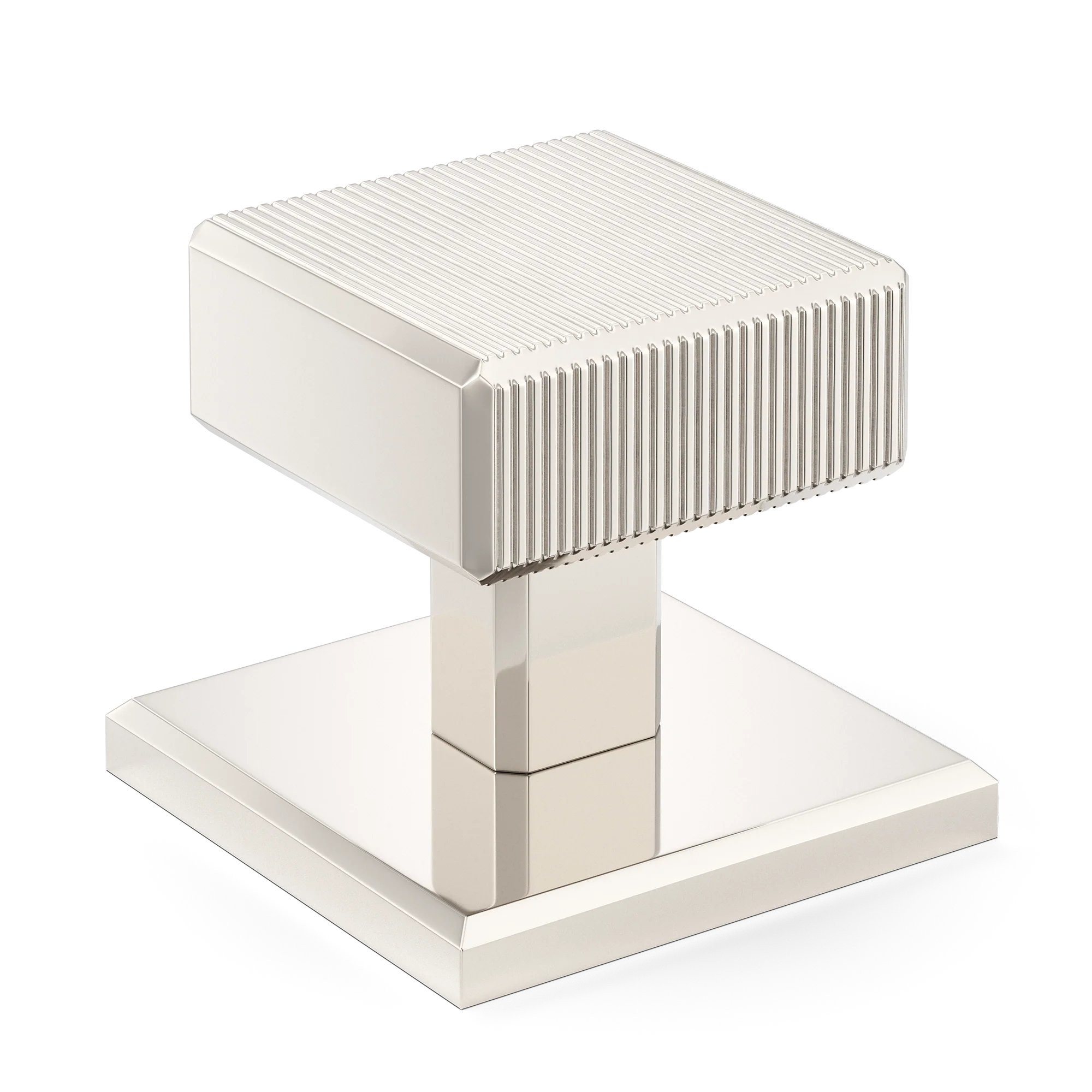 Armac Martin Digbeth Ridged Cabinet Knob with Backplate in 32mm / Polished Nickel Plate