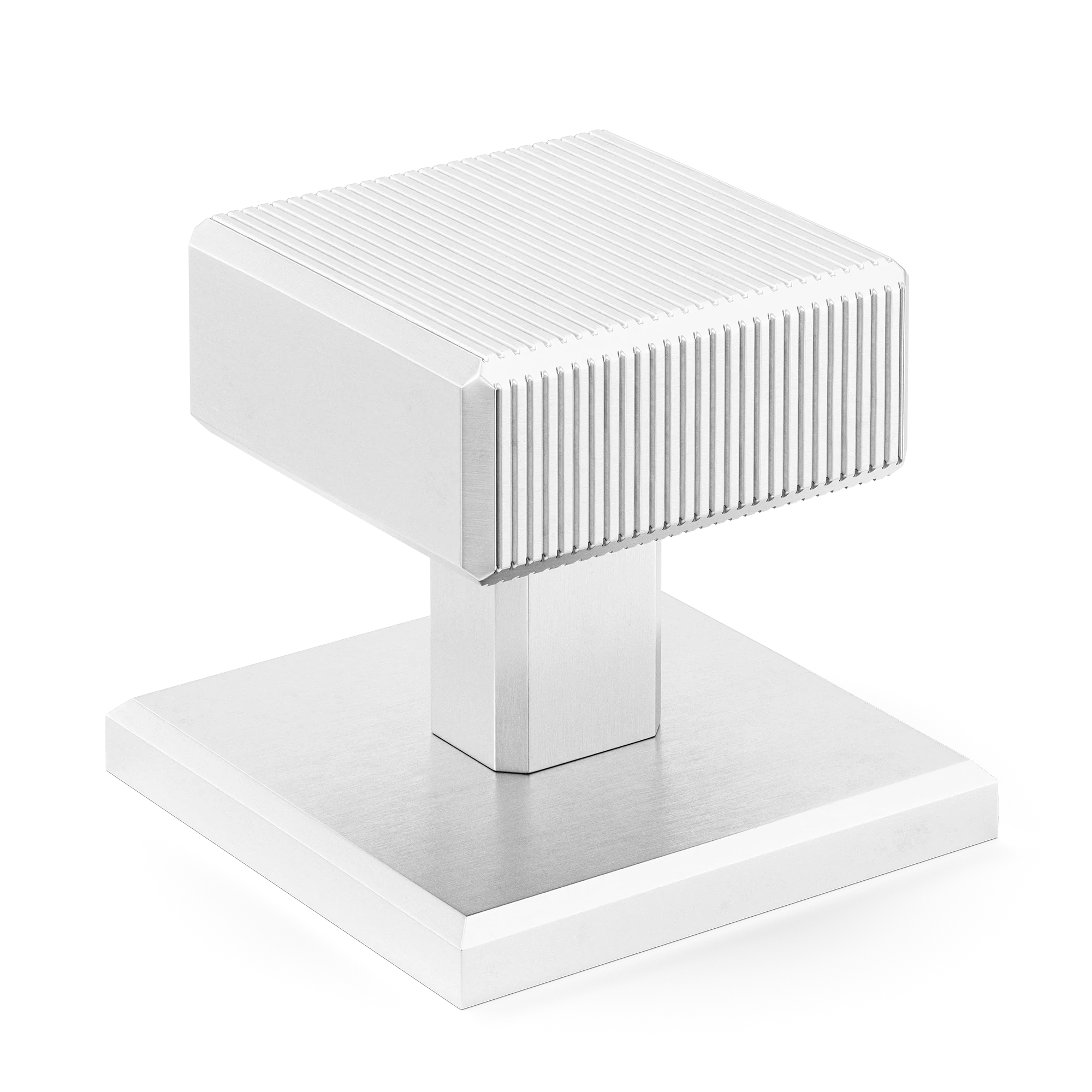 Armac Martin Digbeth Ridged Cabinet Knob with Backplate in 32mm / Satin Chrome Plate