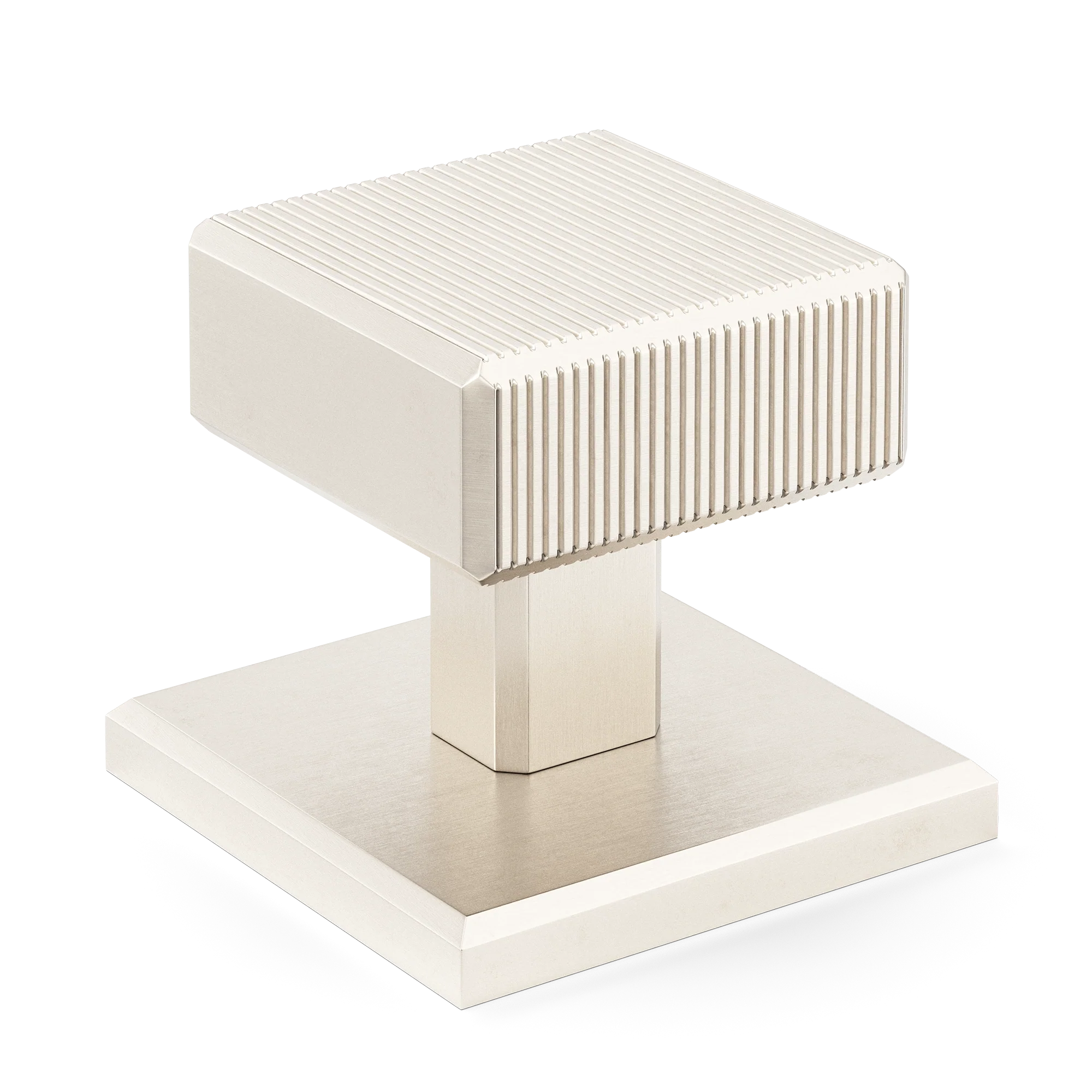 Armac Martin Digbeth Ridged Cabinet Knob with Backplate in 32mm / Satin Nickel Plate