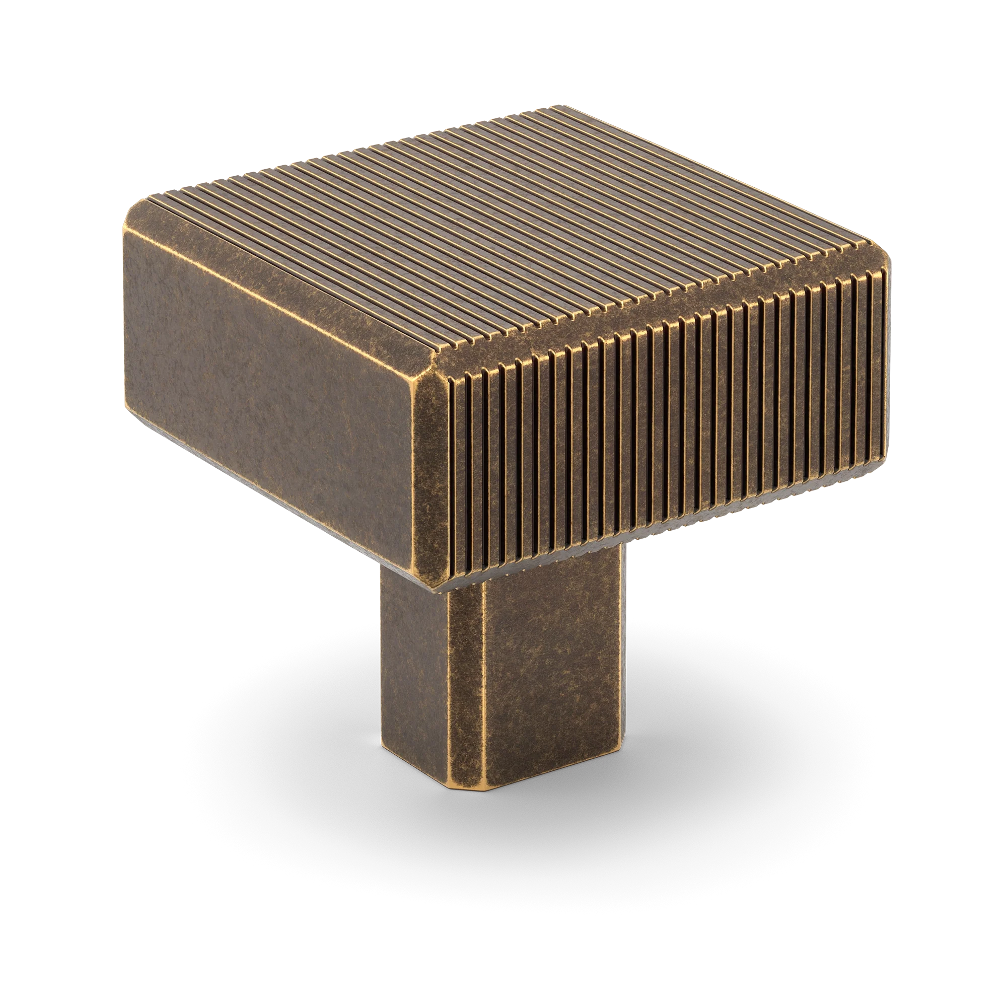 Armac Martin Digbeth Ridged Knob without Backplate in 32mm / Dark Aged Brass