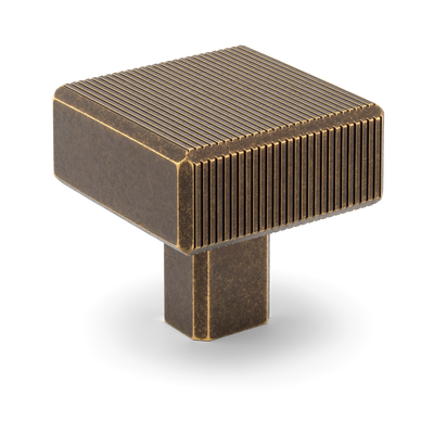 Armac Martin Digbeth Ridged Knob without Backplate in 32mm / Dark Aged Brass