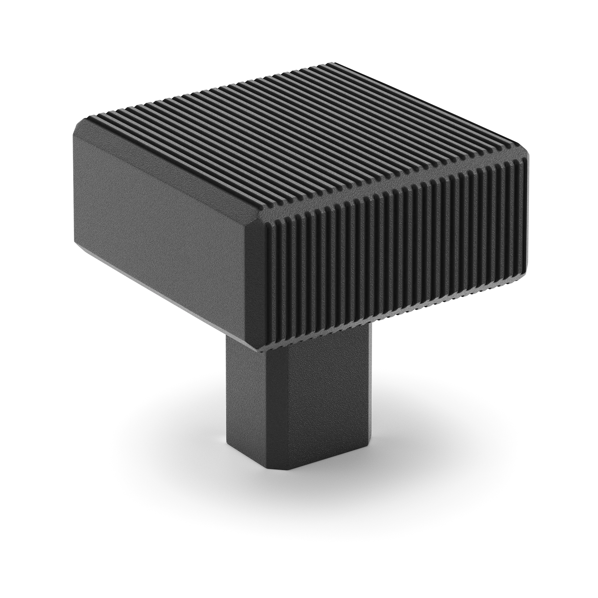 Armac Martin Digbeth Ridged Knob without Backplate in 32mm / Matt Black Lacquered