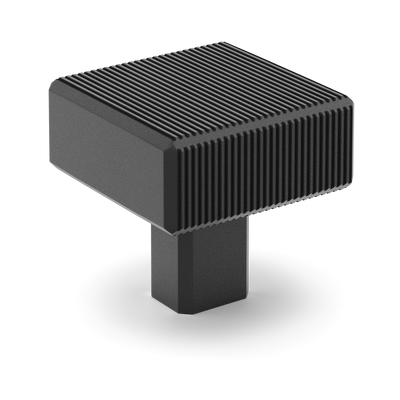 Armac Martin Digbeth Ridged Knob without Backplate in 32mm / Matt Black Lacquered