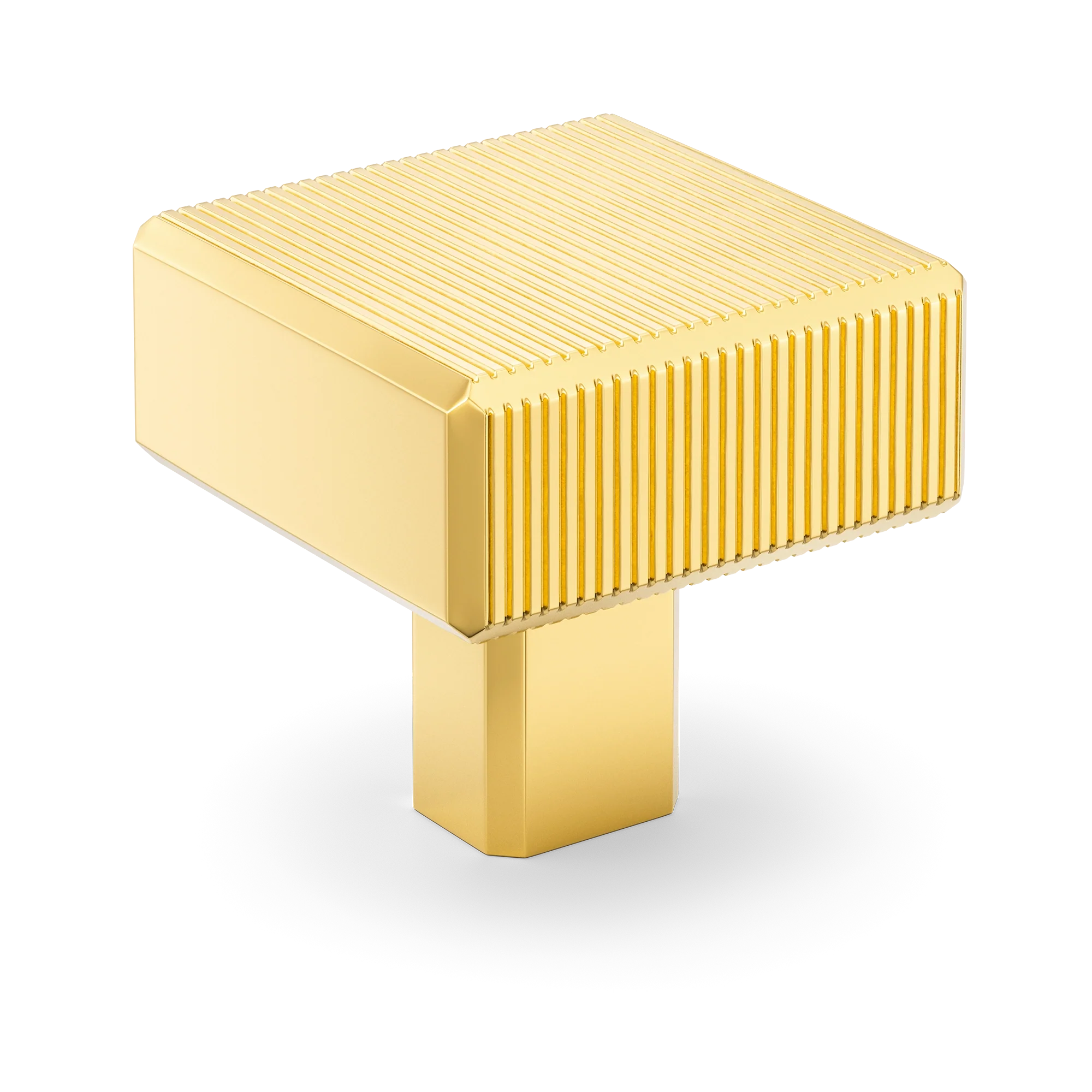 Armac Martin Digbeth Ridged Knob without Backplate in 32mm / Polished Brass Lacquered