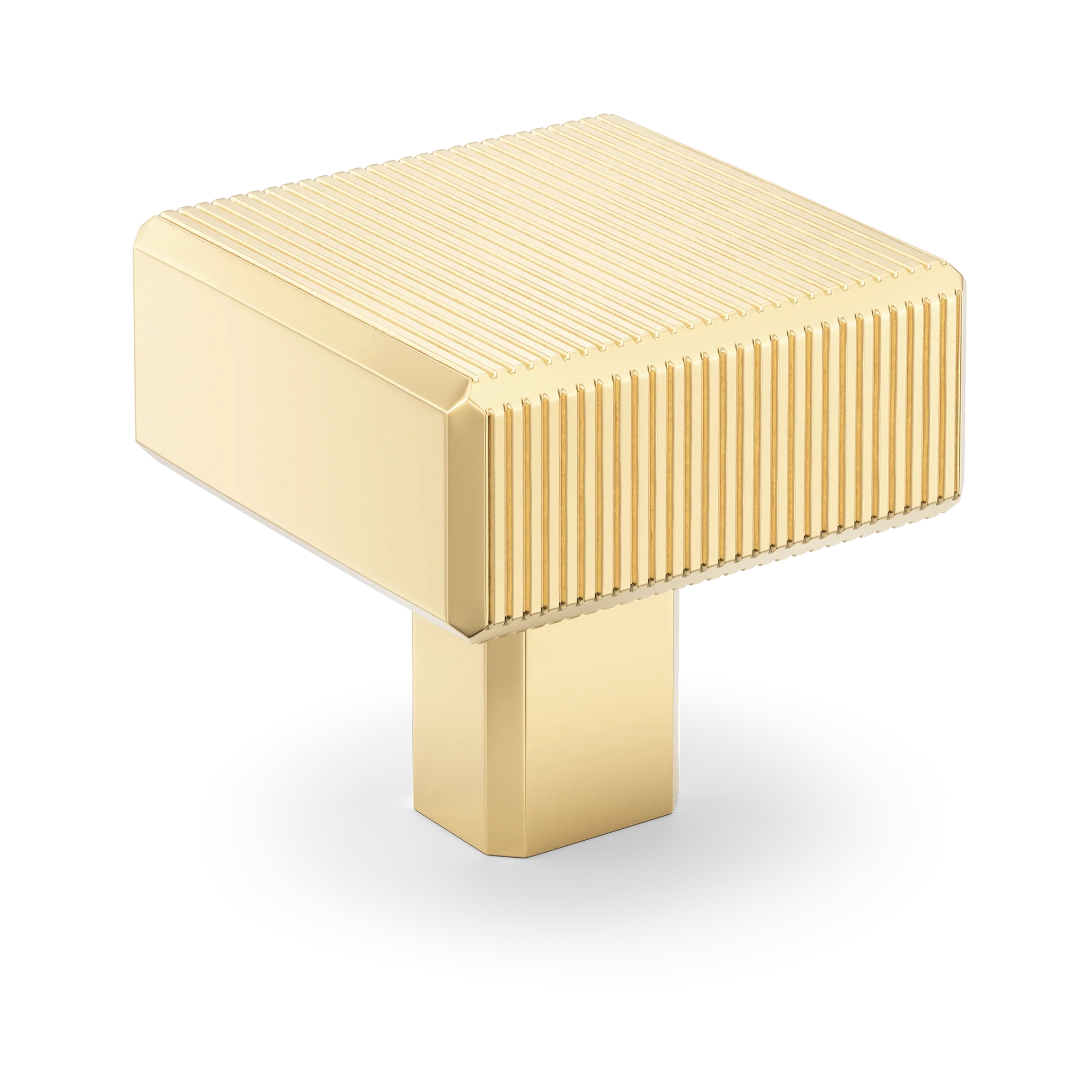 Armac Martin Digbeth Ridged Knob without Backplate in 32mm / Polished Brass Unlacquered