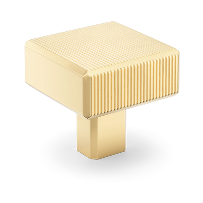 Armac Martin Digbeth Ridged Knob without Backplate in 32mm / Polished Brass Unlacquered