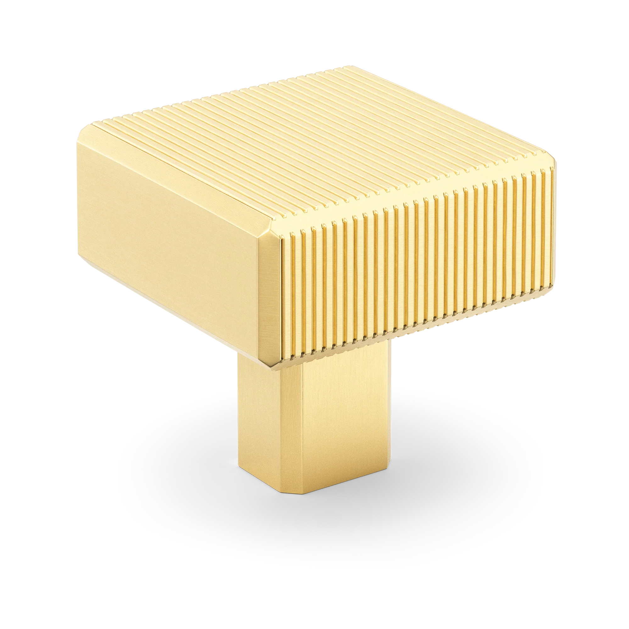 Armac Martin Digbeth Ridged Knob without Backplate in 32mm / Satin Brass Lacquered
