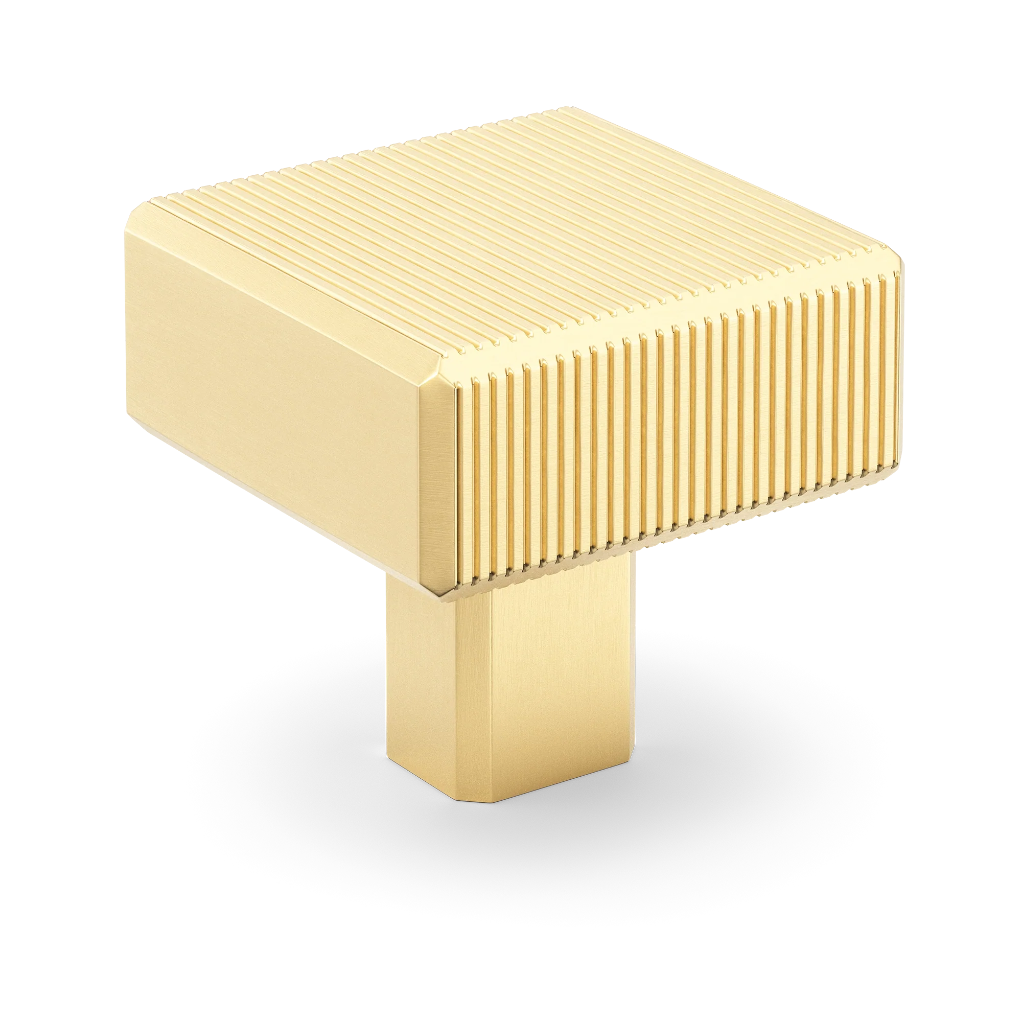 Armac Martin Digbeth Ridged Knob without Backplate in 32mm / Satin Brass Satin Lacquered