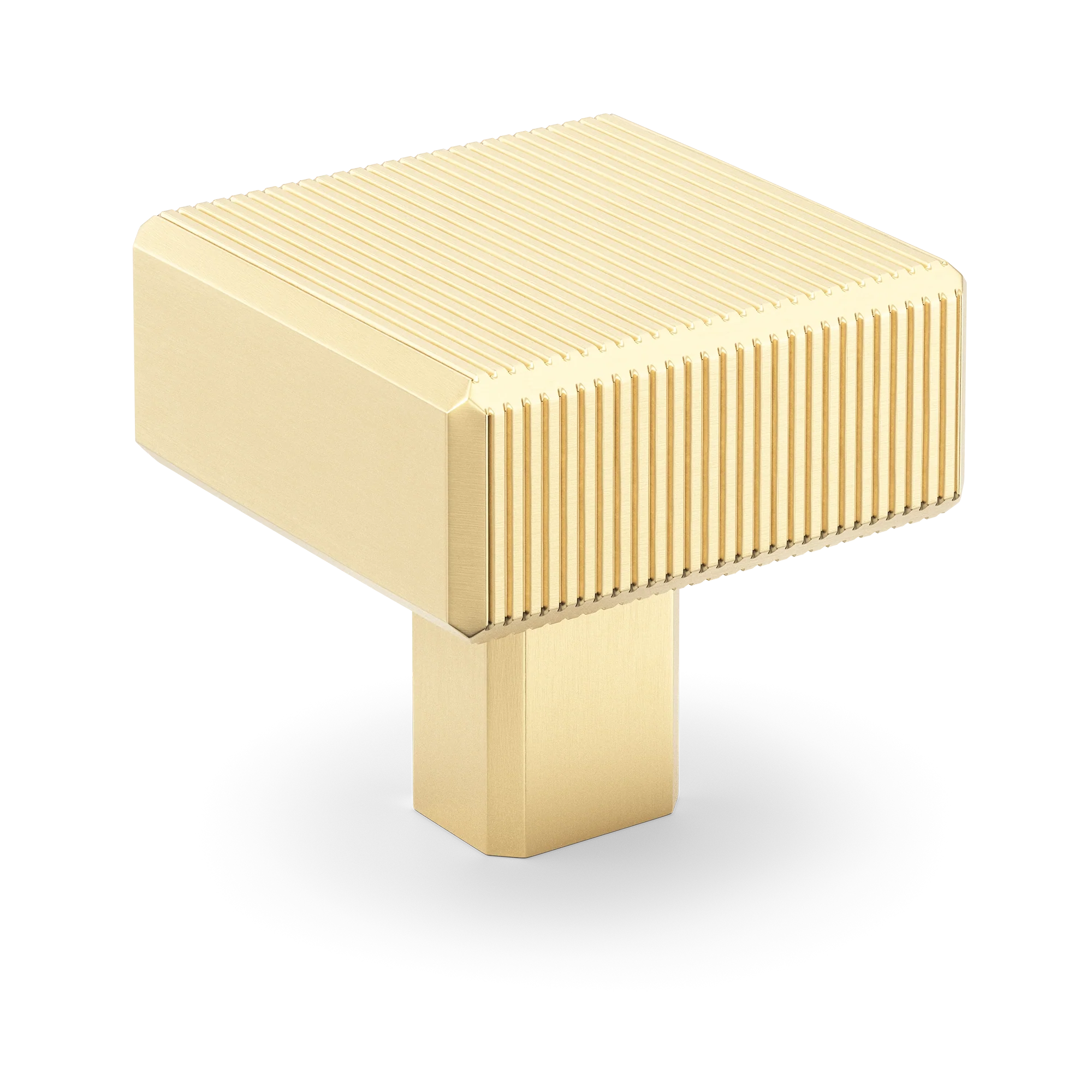 Armac Martin Digbeth Ridged Knob without Backplate in 32mm / Satin Brass Unlacquered
