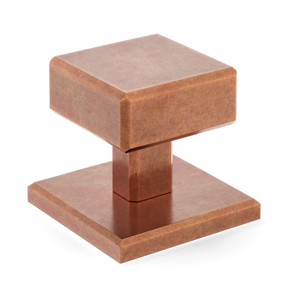 Armac Martin Digbeth Plain Cabinet Knob with Backplate in 32mm / Aged Copper