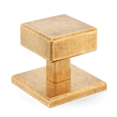 Armac Martin Digbeth Plain Cabinet Knob with Backplate in 32mm / Burnished Brass