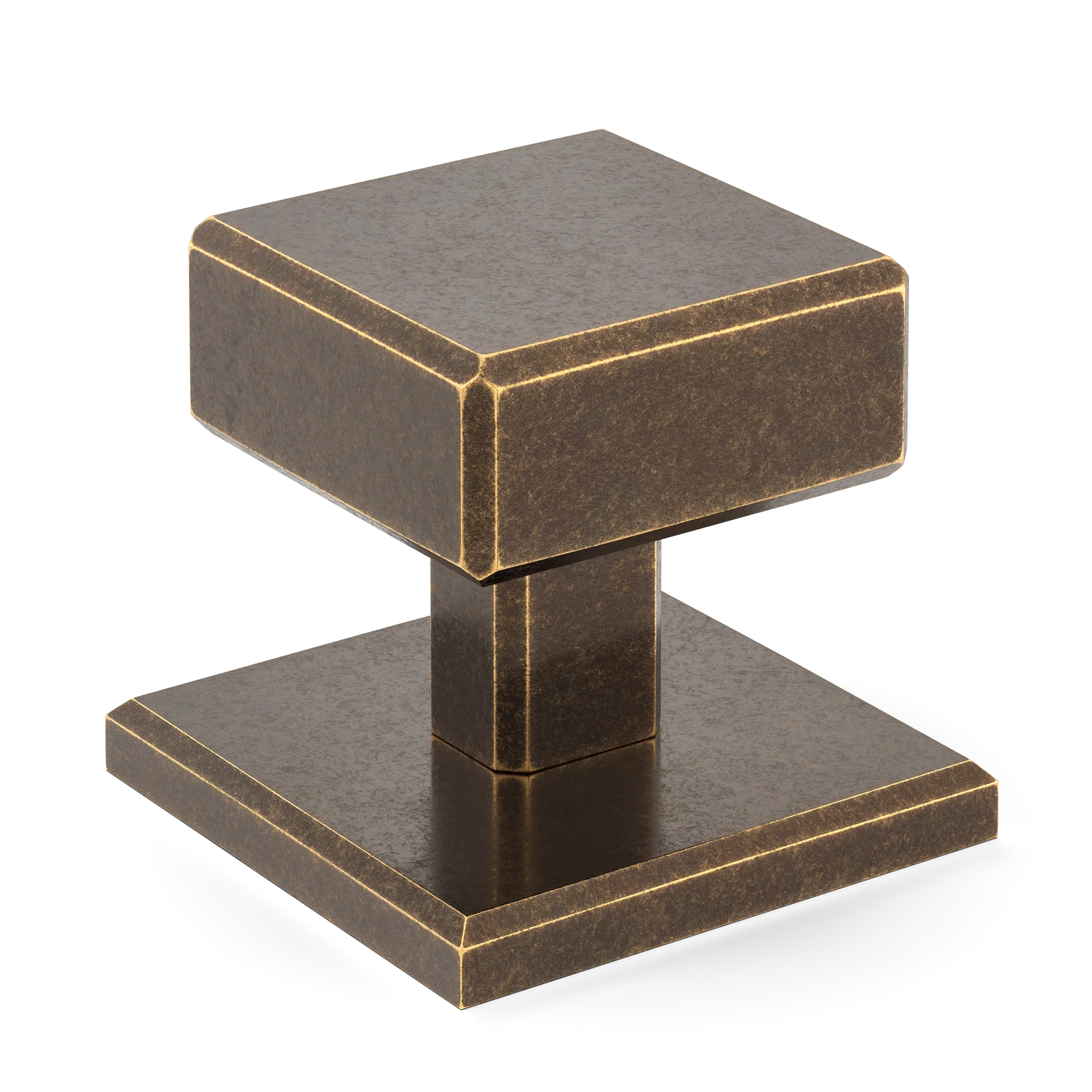 Armac Martin Digbeth Plain Cabinet Knob with Backplate in 32mm / Dark Aged Brass