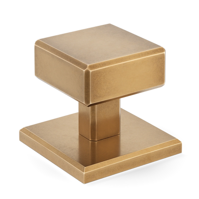 Armac Martin Digbeth Plain Cabinet Knob with Backplate in 32mm / Fine English Antique