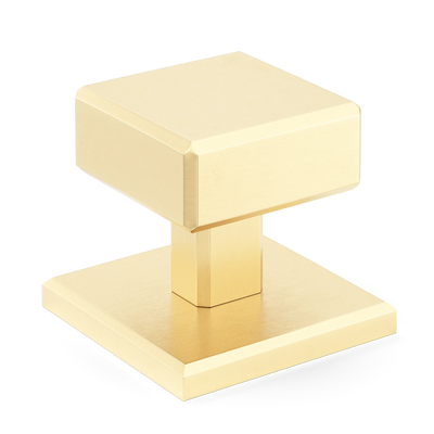 Armac Martin Digbeth Plain Cabinet Knob with Backplate in 32mm / Satin Brass Unlacquered