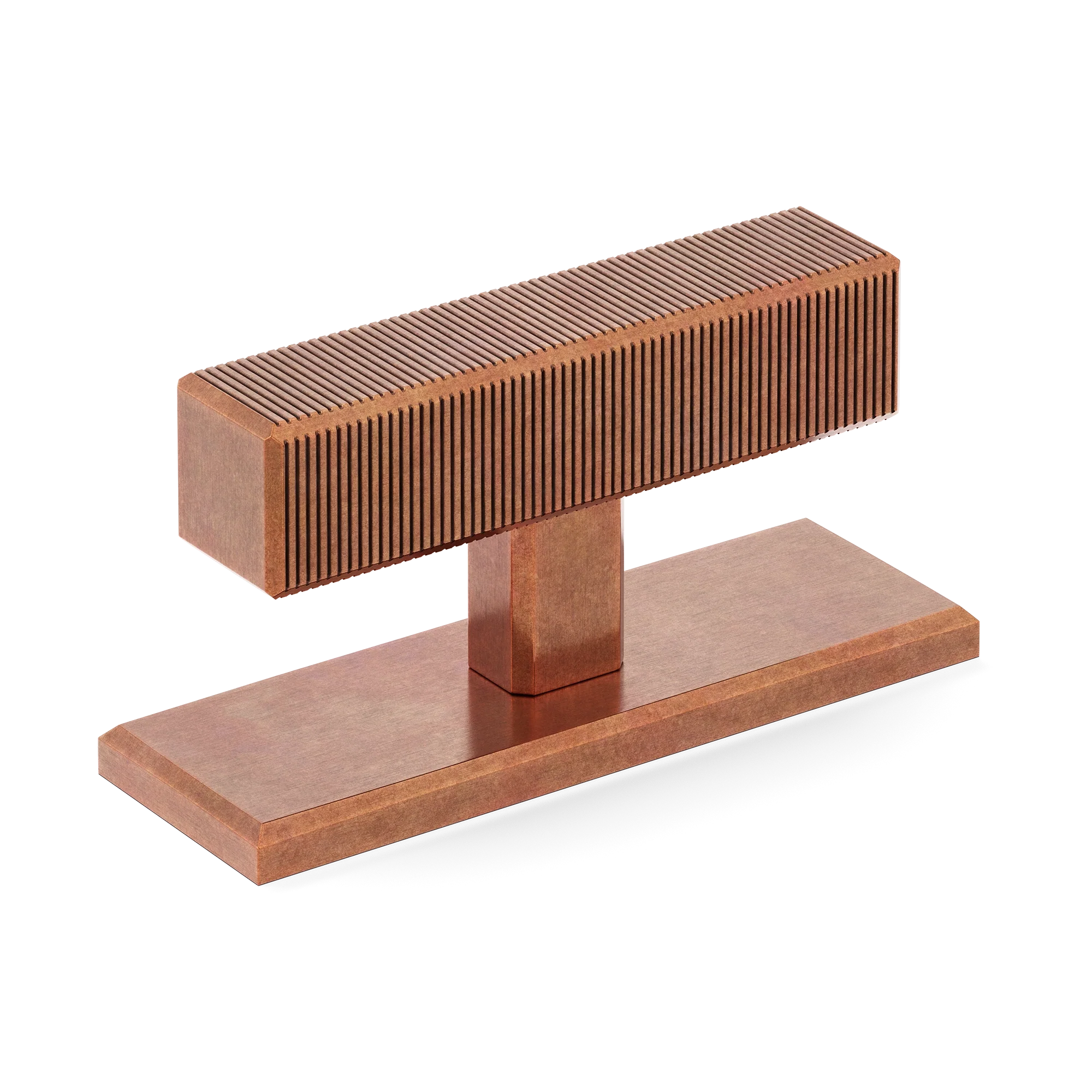 Armac Martin Digbeth Ridged T-bar Handle with Backplate in 67mm / Aged Copper