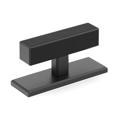 Armac Martin Digbeth Ridged T-bar Handle with Backplate in 67mm / Matt Black Lacquered