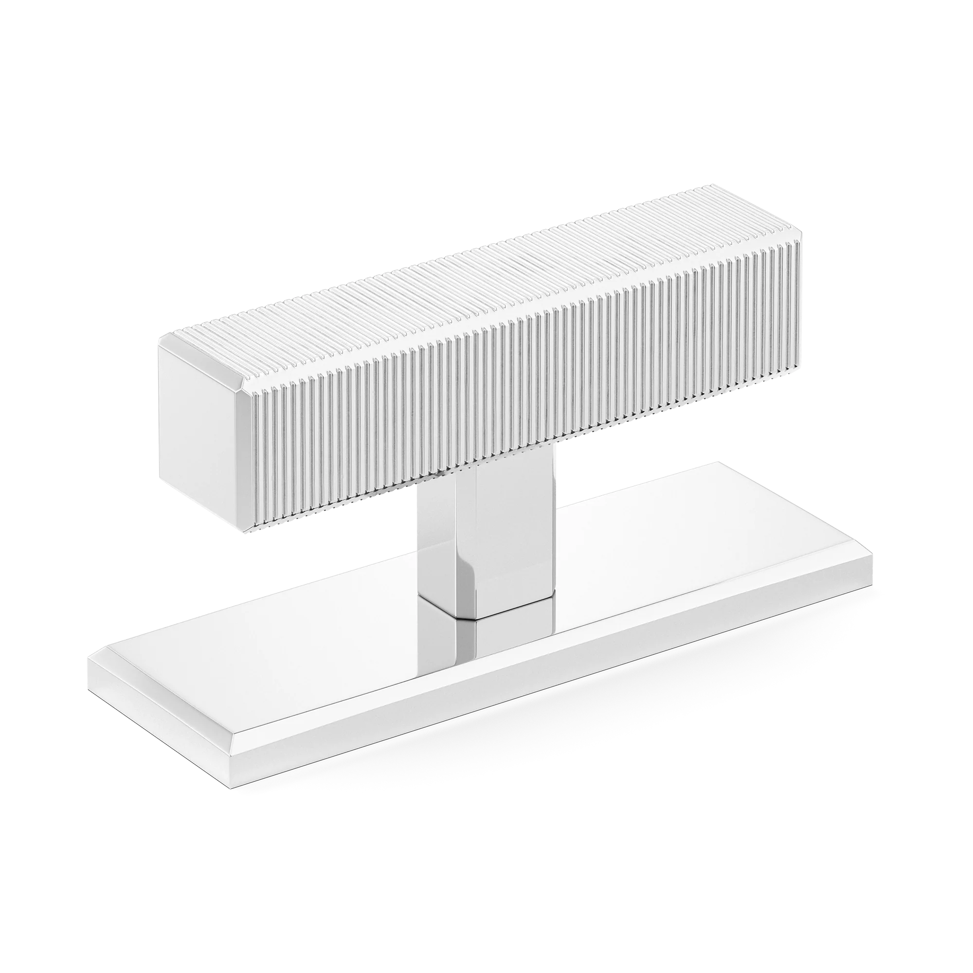 Armac Martin Digbeth Ridged T-bar Handle with Backplate in 67mm / Polished Chrome Plate