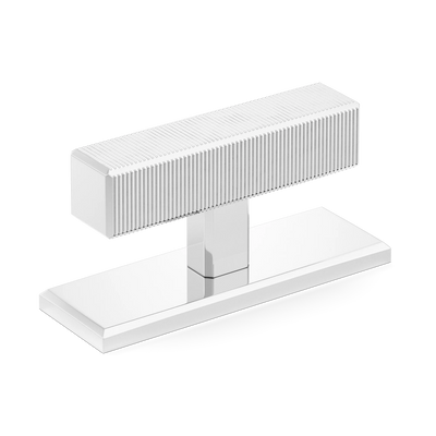 Armac Martin Digbeth Ridged T-bar Handle with Backplate in 67mm / Polished Chrome Plate