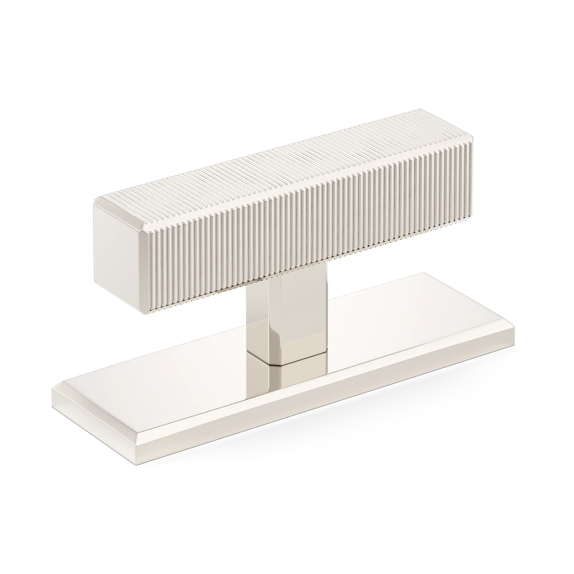 Armac Martin Digbeth Ridged T-bar Handle with Backplate in 67mm / Polished Nickel Plate