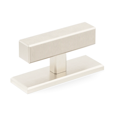 Armac Martin Digbeth Ridged T-bar Handle with Backplate in 67mm / Satin Nickel Plate
