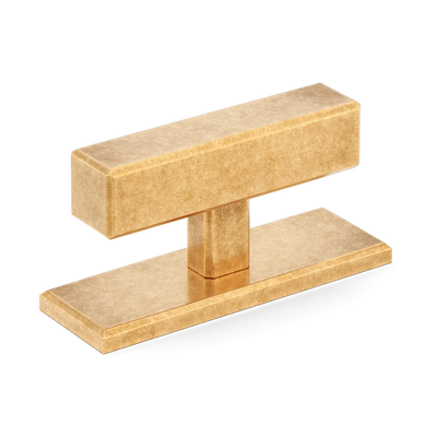 Armac Martin Digbeth Plain T-bar Handle with Backplate in 67mm / Burnished Brass