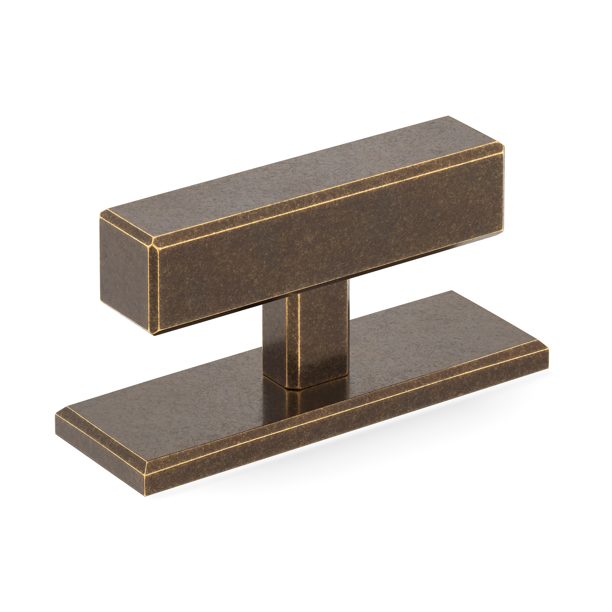Armac Martin Digbeth Plain T-bar Handle with Backplate in 67mm / Dark Aged Brass