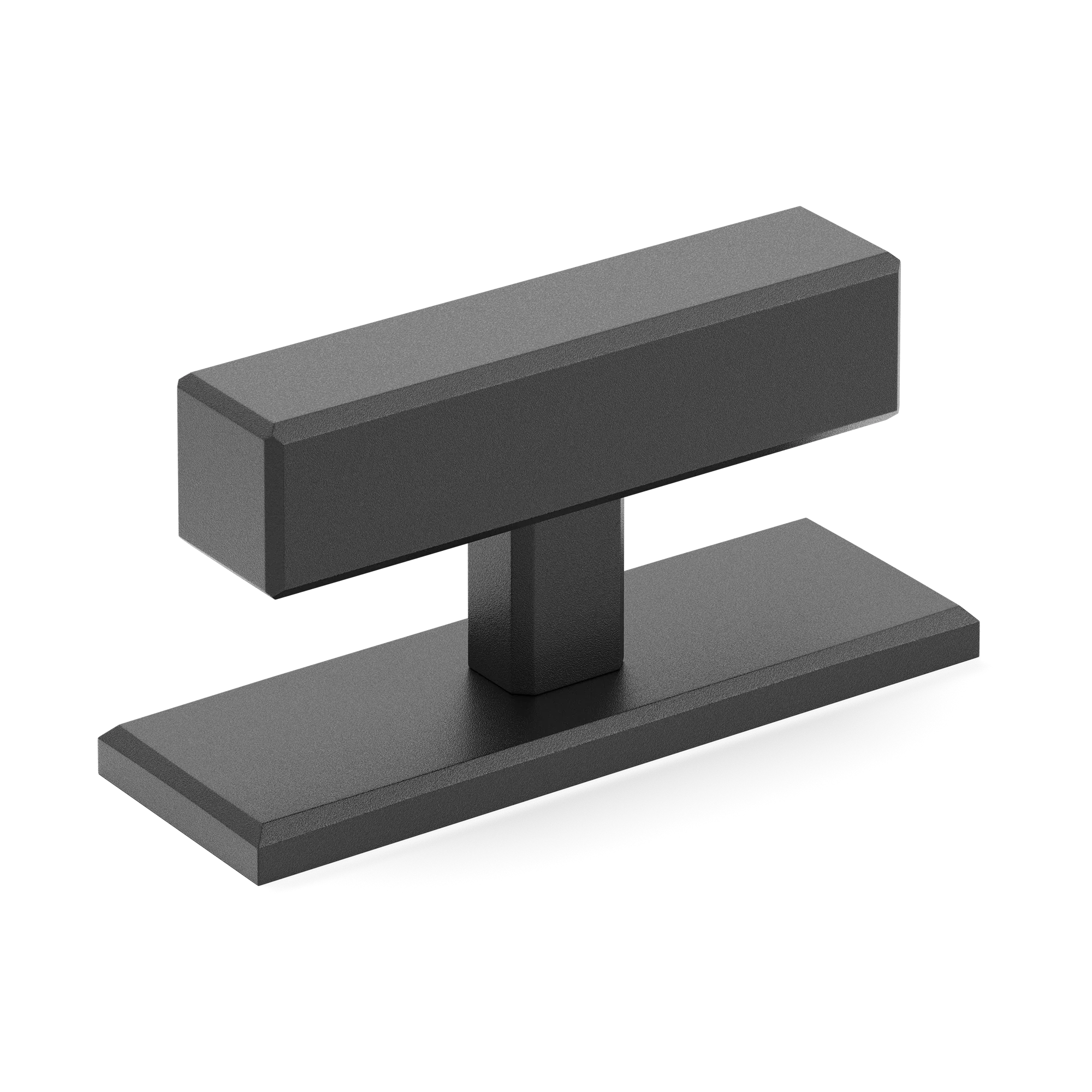Armac Martin Digbeth Plain T-bar Handle with Backplate in 67mm / Matt Black Lacquered