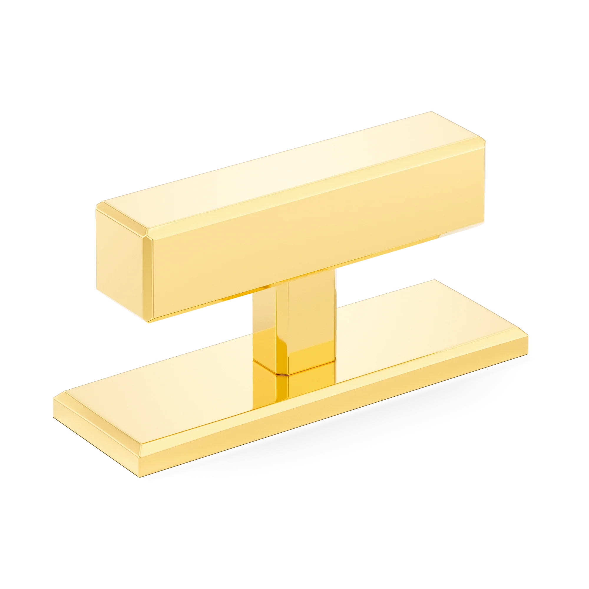 Armac Martin Digbeth Plain T-bar Handle with Backplate in 67mm / Polished Brass Lacquered