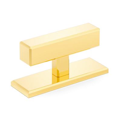 Armac Martin Digbeth Plain T-bar Handle with Backplate in 67mm / Polished Brass Lacquered