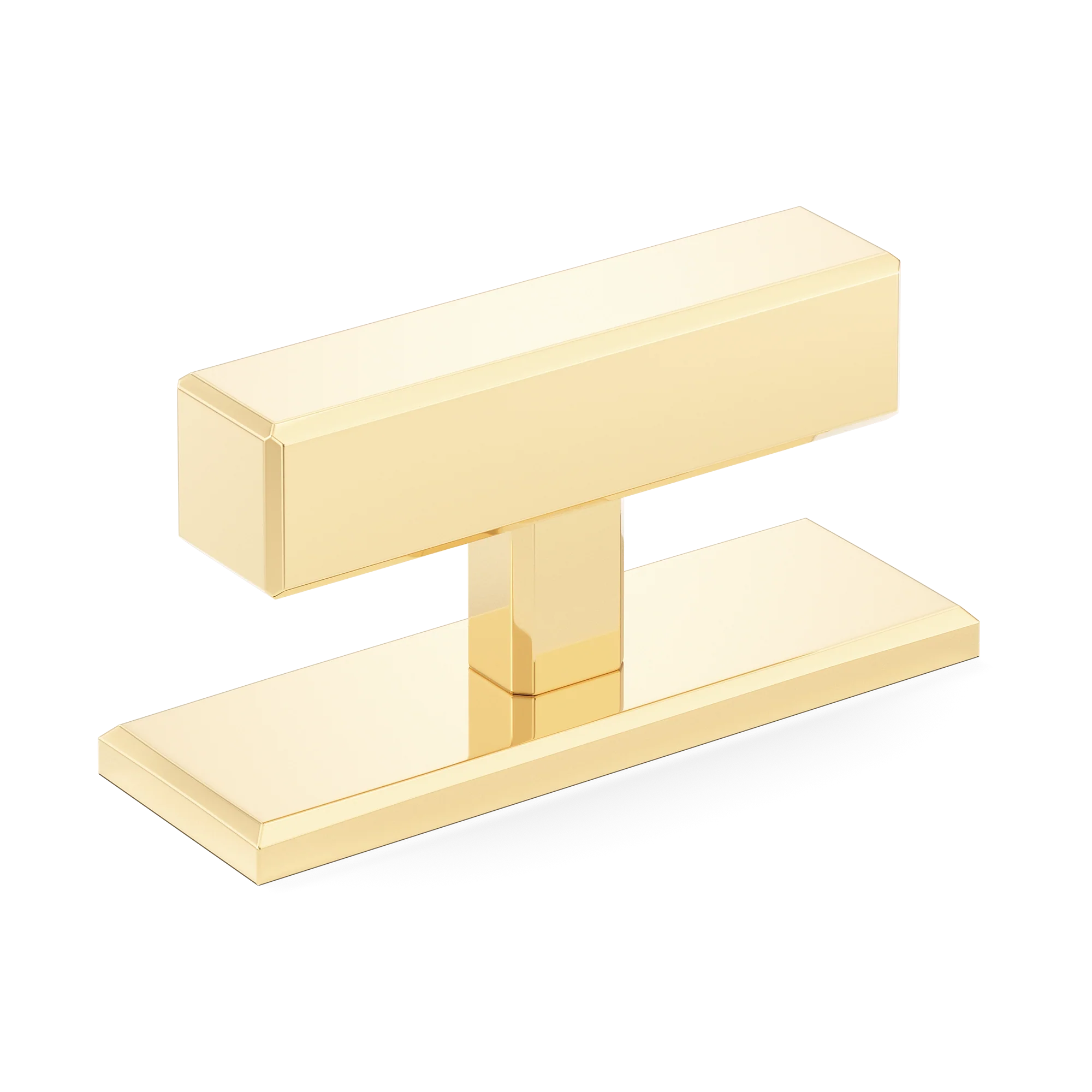 Armac Martin Digbeth Plain T-bar Handle with Backplate in 67mm / Polished Brass Unlacquered