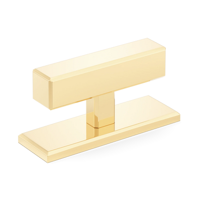 Armac Martin Digbeth Plain T-bar Handle with Backplate in 67mm / Polished Brass Unlacquered