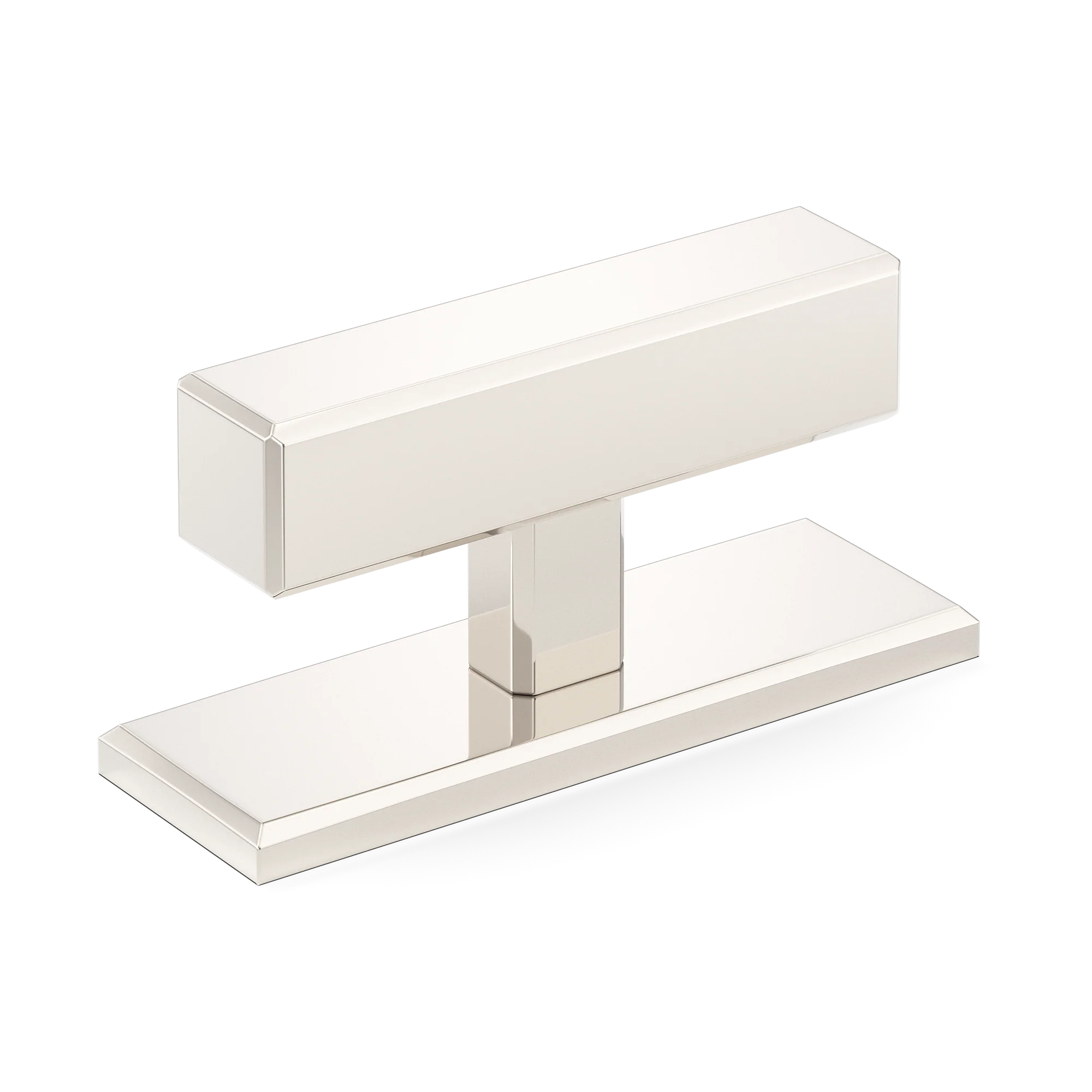 Armac Martin Digbeth Plain T-bar Handle with Backplate in 67mm / Polished Nickel Plate