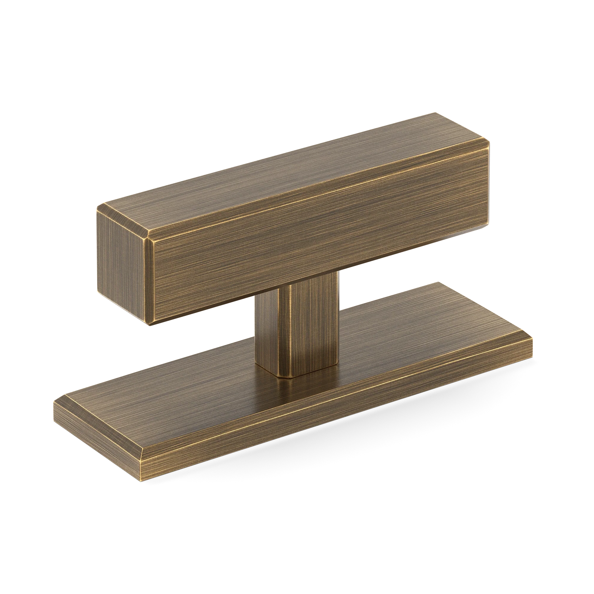 Armac Martin Digbeth Plain T-bar Handle with Backplate in 67mm / Satin Antique Satin Lacquered