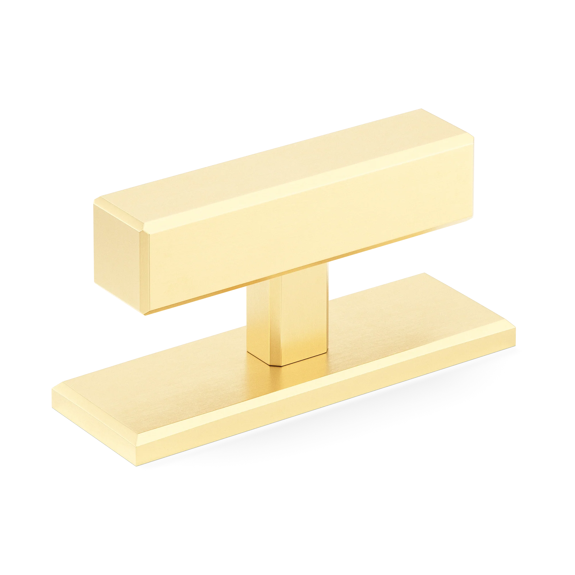 Armac Martin Digbeth Plain T-bar Handle with Backplate in 67mm / Satin Brass Satin Lacquered