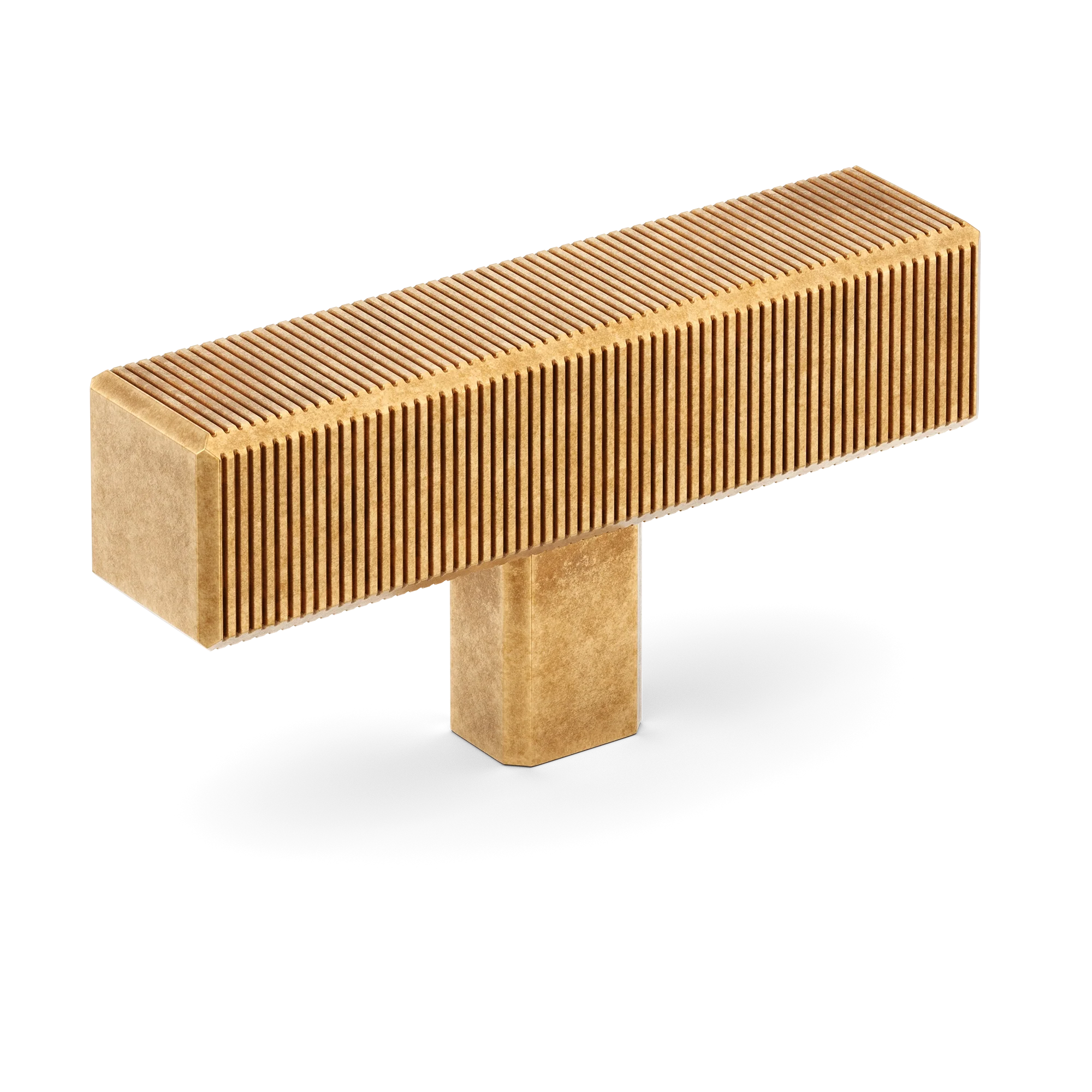 Armac Martin Digbeth Ridged T-bar without Backplate in 67mm / Burnished Brass
