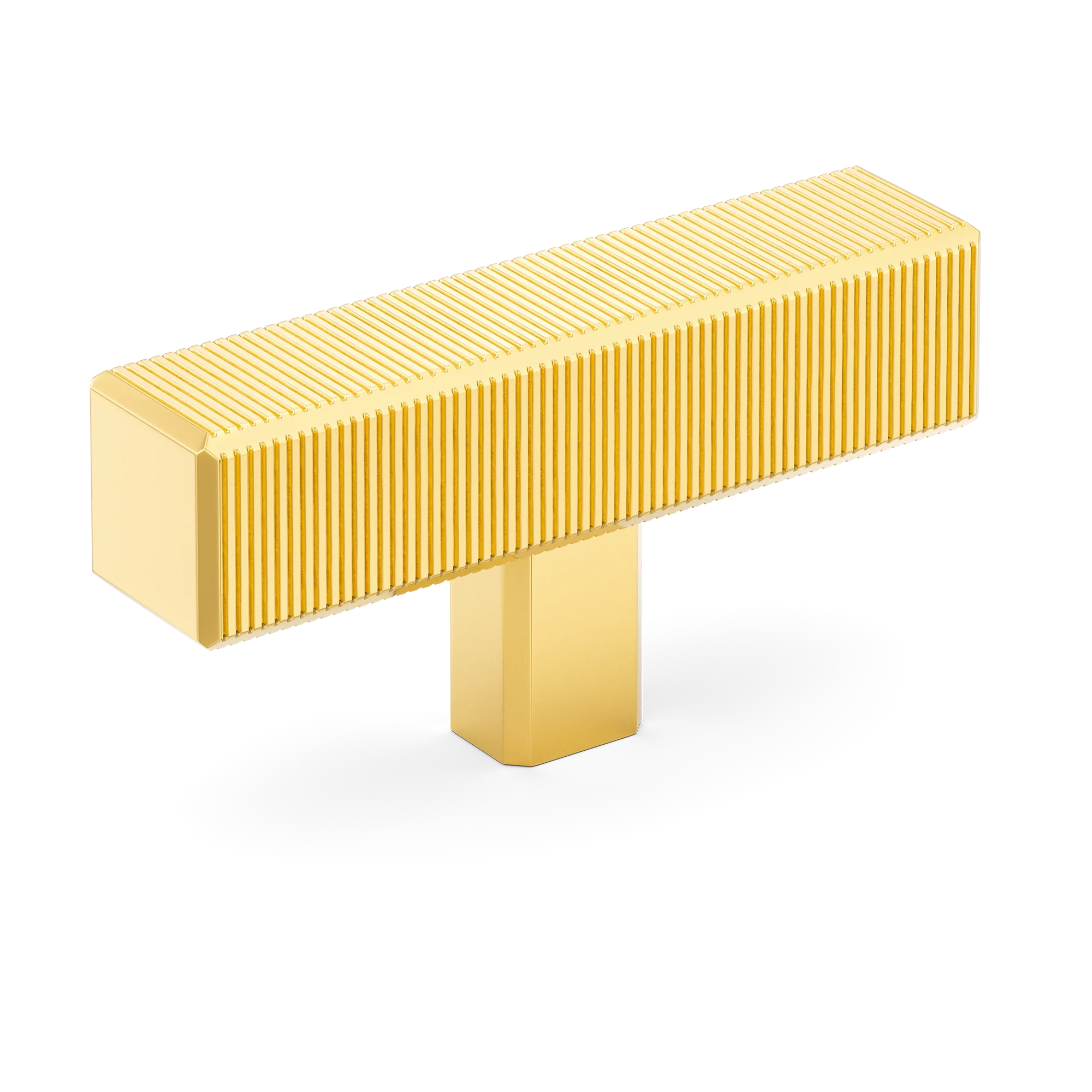 Armac Martin Digbeth Ridged T-bar without Backplate in 67mm / Polished Brass Lacquered